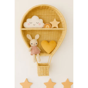 Étagère murale en rotin en forme de montgolfière, décoration de chambre d'enfant, organisateur de rangement tissé à la main, vente en gros d'usine OEM - Product Image 5