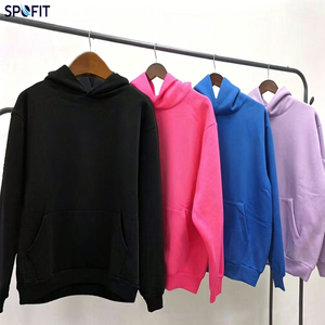 Sweat à capuche épais 100 % coton pour homme, couleur unie, doublé, coupe décontractée oversize, avec poche, streetwear d'hiver - Product Image 4