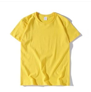 Custom Logo Men's Solid Yellow Short Sleeve O Neck T-Shirt <b>Vintage</b> 100% Cotton Oversized Fit Blank <b>Tee</b> - Product Image 1