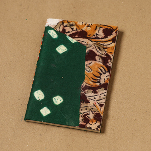 Carnet de notes en tissu ethnique vert fait main, couverture en tissu, mini journal, carnet de mémos, carnet de croquis, cadeau de voyage - Product Image 5