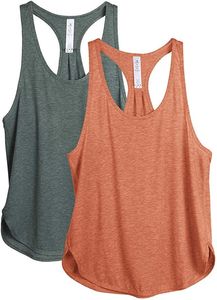 Women's Racerback Tank <b>Top</b> 100% Cotton Breathable Quick Dry Loose Fit Workout Running Tee Casual Summer Wear - Product Image 5