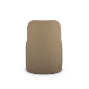 Fauteuil d'hôtel moderne en bois massif rembourré, beige, avec assise incurvée pour hall, chambre, villa, salon - Product Image 3