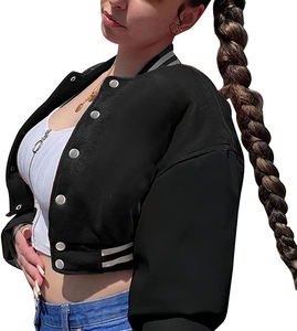 Chaqueta universitaria para mujer, estilo casual urbano, con botones a presión, tela transpirable y cómoda para el uso diario. - Product Image 6