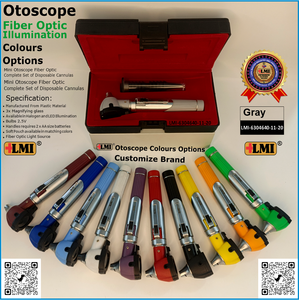 Otoscopio Manual con Logotipo Personalizado, Juego de Instrumentos de Fibra Óptica Gris, Clase I, Certificado CE, Certificado ISO13485, Alta Calidad, Reutilizable - Product Image 4