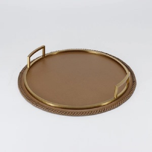 Luxury Rectangular Gold Plated <b>Storage</b> Tray With Cutout Design Polished Finish Modern Style For <b>Table</b> Use - Product Image 4