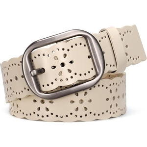 Cinturón de Cuero Genuino para Mujer con Hebilla Redonda, Correa de Cintura de Alta Calidad, Diseño de Cinturón de Cuero Premium con Logotipo Personalizado - Product Image 3