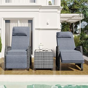 Tavolino da Caffè in Rattan Regolabile per Due Persone U_Style per Cortile, Piscina, Balcone - Set da Giardino - Product Image 2