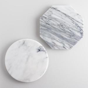 Planche à découper ronde en marbre gris, plateau de luxe pour fromages et charcuteries, pour la cuisine et la table à manger - Product Image 4
