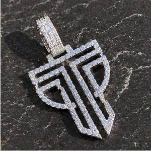 Hip Hop Jewelry Men's Iced Custom Letter Charm <b>Necklace</b> 925 <b>Silver</b> Gold Plated Moissanite <b>Initial</b> Nameplate Cartoon Logo Party - Product Image 6