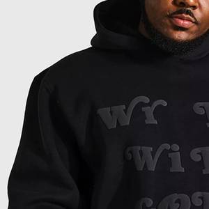 Sweat à capuche personnalisé avec logo en impression 3D en relief, tissu épais de 500 g/m², molleton de coton français - Product Image 5