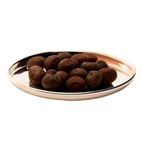 Plateau en cuivre martelé artisanal avec plateaux ronds élégants pour servir des fruits secs, des chocolats, des collations, des cadeaux pour le Ramadan