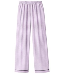 Ensemble de pyjama pour femmes en coton doux à carreaux gris lavande, manches longues, boutonné, vêtements de nuit, ensemble de deux pièces, ensemble confortable pour se détendre - Product Image 4