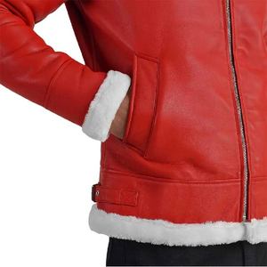 Chaqueta de Cuero Rojo Premium para Hombre y Mujer, con Cierre de Cremallera, Cuello de Banda, Diseño Moderno, Elegante y Clásico - Product Image 5