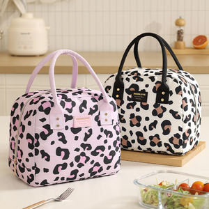 Stylish Ribbon Print <b>Insulated</b> <b>Lunch</b> Tote for Women Portable Thermal Cooler Pouch for Office and Picnic - Product Image 4