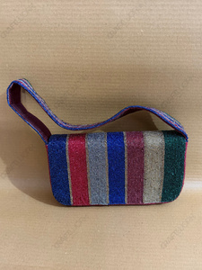 Sac à bandoulière de luxe fait main en perles rayées avec fermeture éclair unique, sac à main de soirée tendance, OEM ODM Privé - Product Image 6