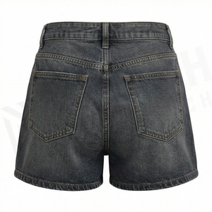 Clothing Pearl <b>Chain</b> Customized Color Ripped Shorts Women Fashion High <b>Waist</b> Denim Jeans Summer Short Pants Apparel Fit - Product Image 2