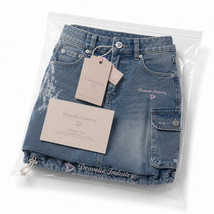 Falda vaquera vintage personalizada para mujer, minifalda cargo de cintura alta, vaquera lavada, estilo streetwear, con cordón en el bajo, primavera/verano/invierno - Product Image 5