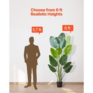 Árbol Artificial de Plumeria de 1.8 m de Altura, Plantas Tropicales Artificiales con 13 Troncos, Maceta Blanca, Flores Artificiales de Seda para Decoración de Interiores - Product Image 6