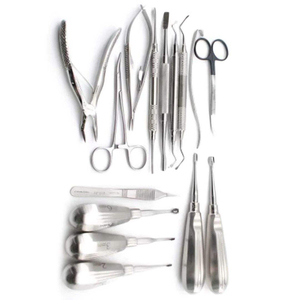 Ensemble d'instruments chirurgicaux dentaires en acier inoxydable, outils manuels, poignée rembourrée, certifié CE classe I, couleur argent, ZENVORA SURGICAL - Product Image 6