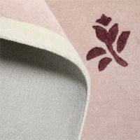 Z&H Home - Tapis moderne personnalisé en laine 100% de Nouvelle-Zélande, doux, tufté à la main, motif floral abstrait rose pâle/crème, style Pretty Rose