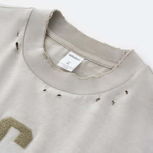 Camiseta sin mangas de algodón 100% tejido para hombre, estilo urbano, peso pesado, desgastada, oversize, OEM - Product Image 2