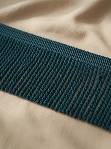 Bordure décorative classique en coton torsadé avec franges pour rideaux, ameublement et décoration intérieure - Product Image 1