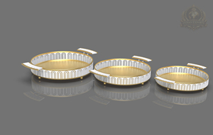 Plateau de service et plateau décoratif de luxe en acier inoxydable plaqué or - Cadeau d'affaires écologique - Product Image 4