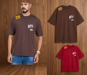 T-shirts personnalisés pour hommes à col rond et manches courtes, 240g, poids lourd, 100% coton, écologiques, coupe classique, style streetwear, imprimés à l'écran - Product Image 6