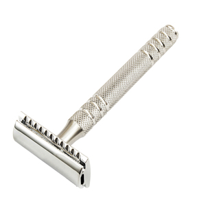 <b>Titanium</b> Plasma Blue Custom Double Edge Safety Razor Heavy Handle Private Label Single Blade Face & Body Razors for Men/Women - Product Image 6