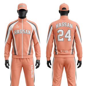 High quality 300 GSM polyester performance fabric cheerleading training tracksuit grey blue color <b>block</b> custom sublimation logo - Product Image 2