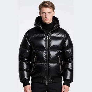<b>SMART</b> SHINE ENTERPRISES <b>Men's</b> Hooded Waterproof Breathable Quick Dry 100% Polyester Knitted Zipper Closure Bubble <b>Jacket</b> Casual - Product Image 5