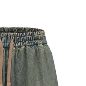 Pantalon large décontracté en sergé délavé pour homme LAMA INDUSTRIES avec fermeture éclair, taille élastique et poches latérales – Collection Printemps - Product Image 3