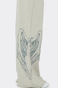 Pantalon de jogging ample et décontracté gris clair surdimensionné pour femme, en polyester et coton, avec logo personnalisé - Product Image 3