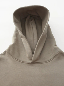 เสื้อฮู้ดดี้ผู้ชายทรงบ็อกซี่แบบซิป ยี่ห้อ Oem รุ่นวินเทจ ผ้าฟลีซขัดเงา 500 กรัม ทรงโอเวอร์ไซส์ ล้างสีแบบแอซิดวอช แบบยูนิเซ็กส์  ผ้าเรียบพื้นฐาน มีซิป - Product Image 5