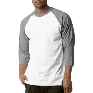 Fashion Men O Neck Raglan T Shirts Contrast Color Pullover Baseball Tops Custom Logo Casual Daily Wear Wholesale <b>Tshirts</b> for Men - Product Image 2