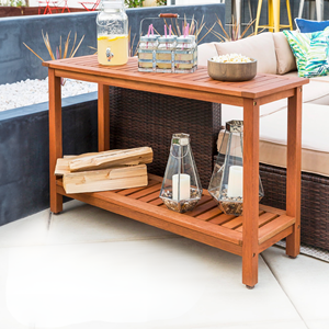 Modern Outdoor <b>Garden</b> Folding Acacia Wooden <b>Table</b> 2-Shelf Kitchen Dining Home <b>Bar</b> Living Room Hotel Use Made Vietnam Wholesale - Product Image 5