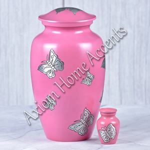 Elegante urna de cremación de aluminio hecha a mano con patrones detallados Urna de tributo conmemorativo por Axiom Home Accents - Product Image 1