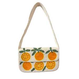 Bolso de Hombro con Cuentas de Frutas Naranjas, Bolso de Cuentas de Cítricos Hecho a Mano, Bolso de Verano para Vacaciones, Bolso de Cuentas Decorativo, Bolso de Frutas Adorable, Regalo - Product Image 3