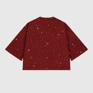 Camisas Casuales Oversize para Hombre con Adornos, Logotipo Personalizado, 100% Algodón Pesado, con Pedrería, Estilo Urbano, Fabricación en EE. UU. - Product Image 3