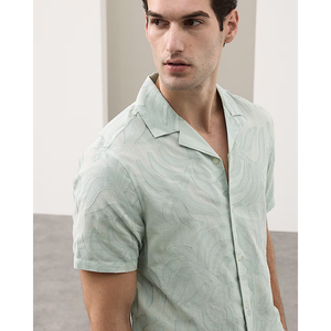 Chemise à manches courtes pour hommes, en mélange de coton léger, chemise tendance d'été - Product Image 3