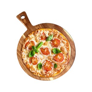 Planche à pizza ronde en bois d'acacia, planche à découper en bois naturel, plateau de service pour la maison, les restaurants, vente en gros - Product Image 1