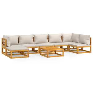 Conjunto de Muebles de Jardín en Gris Claro, Madera Natural para Comodidad al Aire Libre - Product Image 2