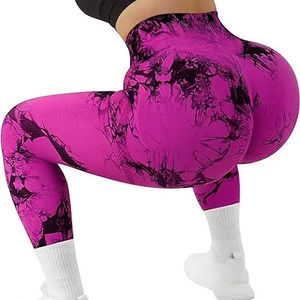 High Waist Seamless Gym <b>Leggings</b> Women Tummy Control Yoga Pants <b>Tie</b> <b>Dye</b> Sports Fitness Athletic Tights OEM Wholesale - Product Image 5