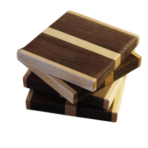 Sous-verres carrés en bois naturel de qualité supérieure pour boissons chaudes et froides, pour la maison, le bureau et la restauration - Product Image 6