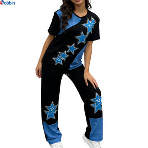 Ensemble de survêtement sportif 2 pièces personnalisé de haute qualité pour femmes, t-shirt décontracté à manches courtes et ensemble de fitness taille haute pour la course à pied - Product Image 6