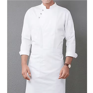 Uniforme de Chef en Coton en Gros, Haute Qualité, Respirant, Manches Longues, Unisexe, Vêtements de Cuisine, Broderie Personnalisée pour Hôtels - Product Image 1