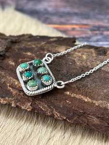 Collar de Barra de Turquesa Kingman Hecho a Mano, Plata de Ley, Estilo Boho Suroeste, Joyería de Diseño, Regalo para Ella - Product Image 5