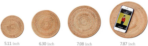 Ensemble de dessous de plat et de protection pour casseroles, rond, en résine, motif nid d'abeille, tressé en rotin - Product Image 5