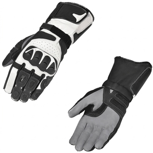 Guantes de Motociclismo de Cuero con Logotipo Personalizado, Protección Completa para los Dedos, Guantes de Motociclista con Protección Rígida en los Nudillos - Product Image 4