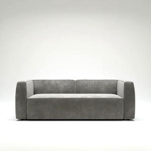 Sofá de 3 Plazas de Estilo Bloque Moderno y Minimalista, Sofá de Tela Geométrico de Perfil Bajo con Brazos Integrados y Espuma de Alta Densidad - Product Image 4